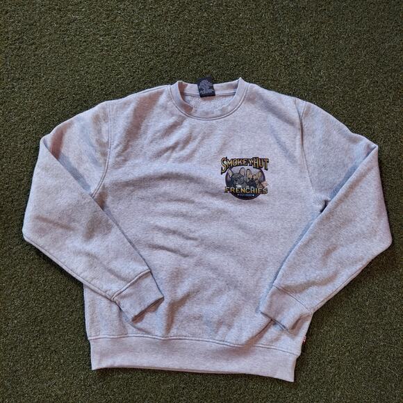 Smokey Hut Frenchies Sweatshirt Mens Large Gray Crew Neck Long Sleeve - Picture 1 of 11
